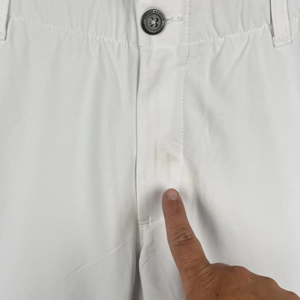 Under Armour Golf Pants Mens 36x30 White Tapered Stretch Performance Chino NWT